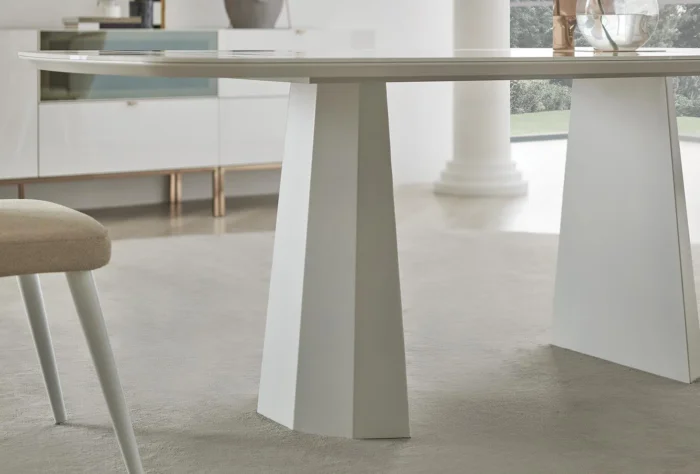 Legato Обеденный стол фиксированный (металлические ножки, белый)
