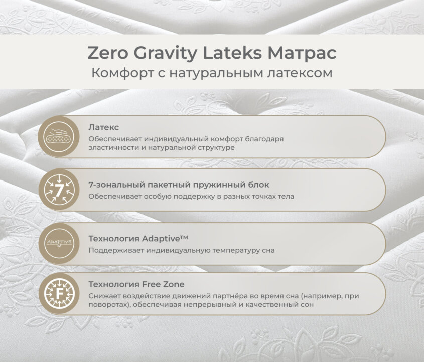 Zero Gravity Latex Матрас