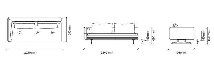 Dakar 3-х местный модуль с подлокотником левый