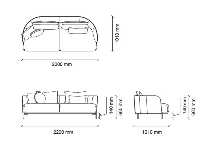Seoul 2,5-х местный диван