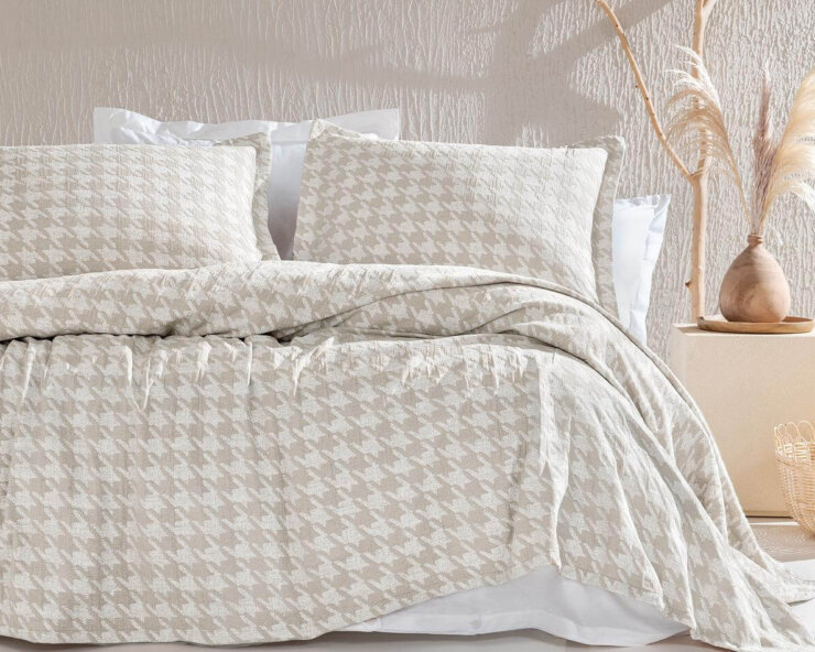 Покрывало и наволочки Agie Бежевый